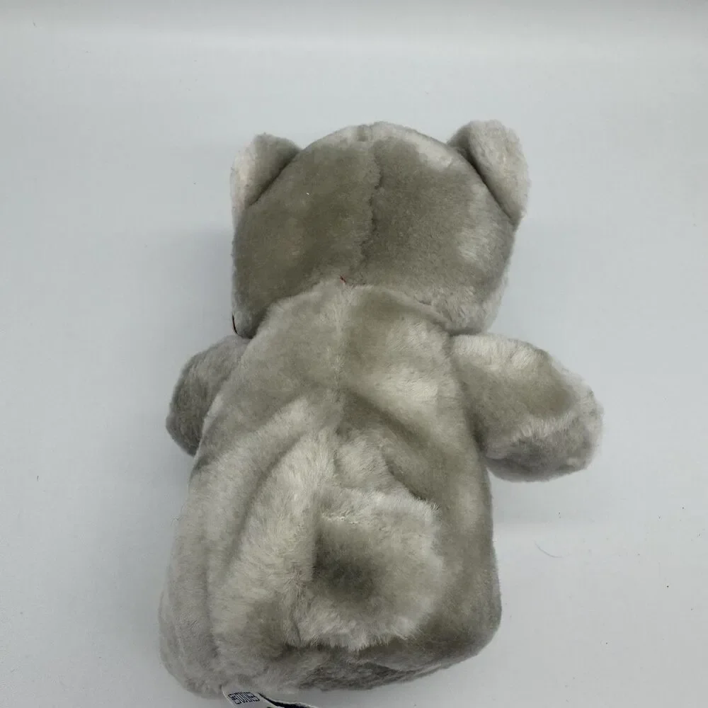 Vintage Swib Racoon Plush Stuffed Animal Sitting 1984 Korea Blue Eyes NWT